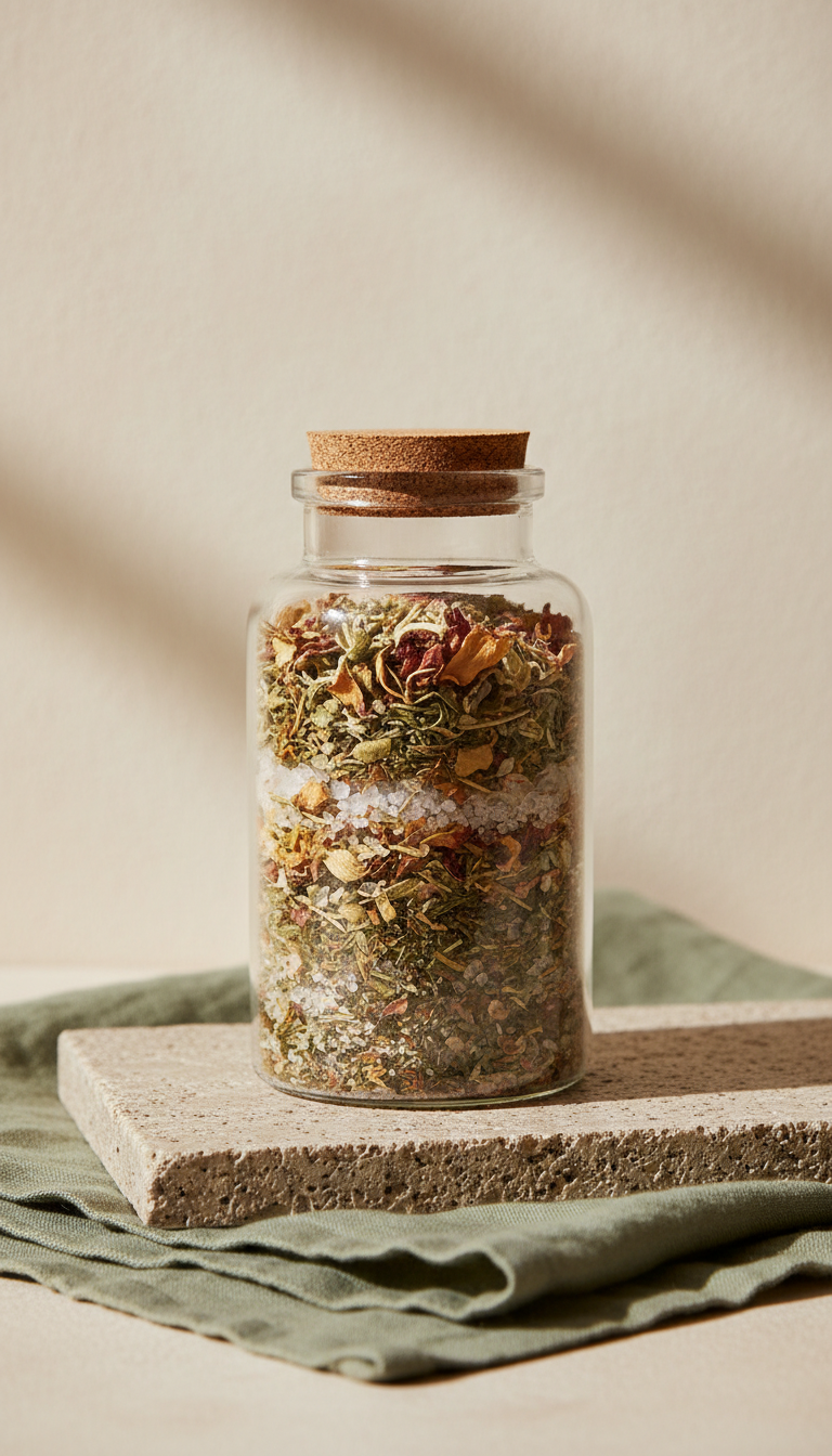 Herbal Bath Soak In Glass Jar